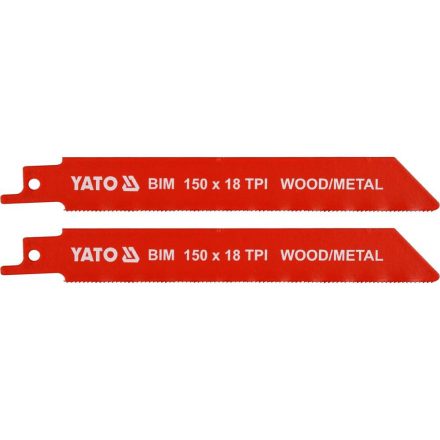 YATO YT-33931 Szablyafűrészlap 150 mm/18TPI bimetál (2 db/csomag)