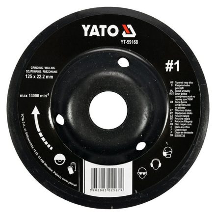 YATO YT-59168 Ráspolykorong durva #1 125 x 22,2 mm