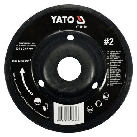 YATO YT-59169 Ráspolykorong közepes #2 125 x 22,2 mm