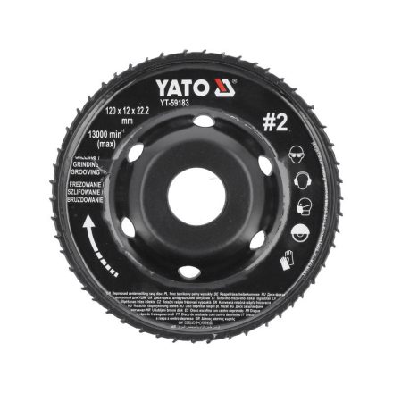 YATO YT-59183 Ráspolykorong közepes #2 120 x 22,2 mm