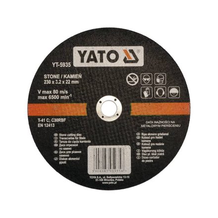 YATO YT-5935 Vágókorong kőre 230 x 3,2 x 22 mm