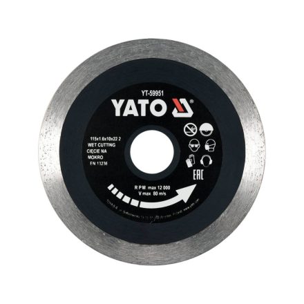 YATO YT-59951 Gyémánt vágókorong 115 x 1,6 x 10 x 22,2 mm folytonos