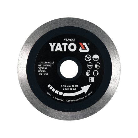 YATO YT-59952 Gyémánt vágókorong 125 x 1,6 x 10 x 22,2 mm folytonos