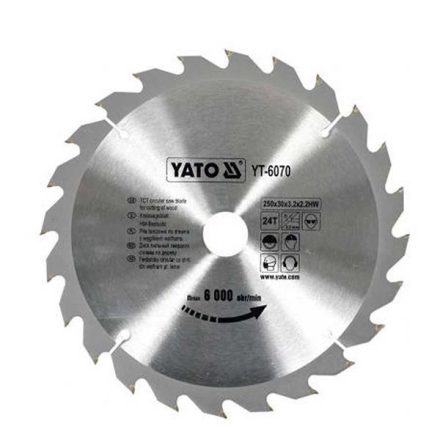 YATO YT-6070 Fűrésztárcsa fához 250 x 30 x 2,2 mm / 24T