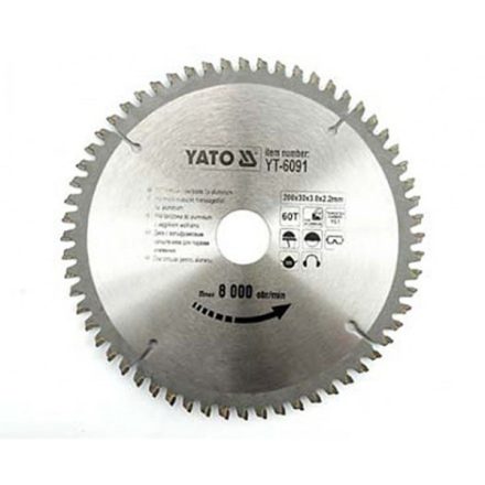 YATO YT-6091 Fűrésztárcsa alumíniumhoz 200 x 30 x 1,5 mm / 60T