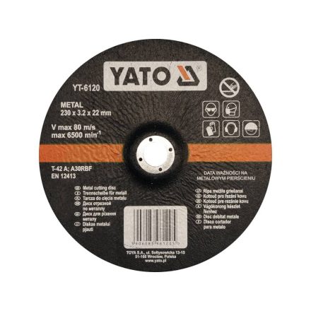 YATO YT-6120 Vágókorong fémre 230 x 3,2 x 22,2 mm